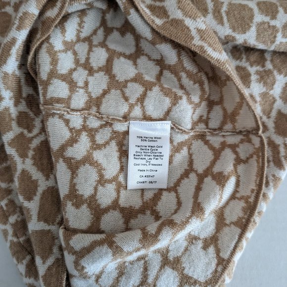 TALBOTS Marino Wool Women's 3/4 Sleeves Sweater Size XS Giraffe Print NWOT - Picture 5 of 5